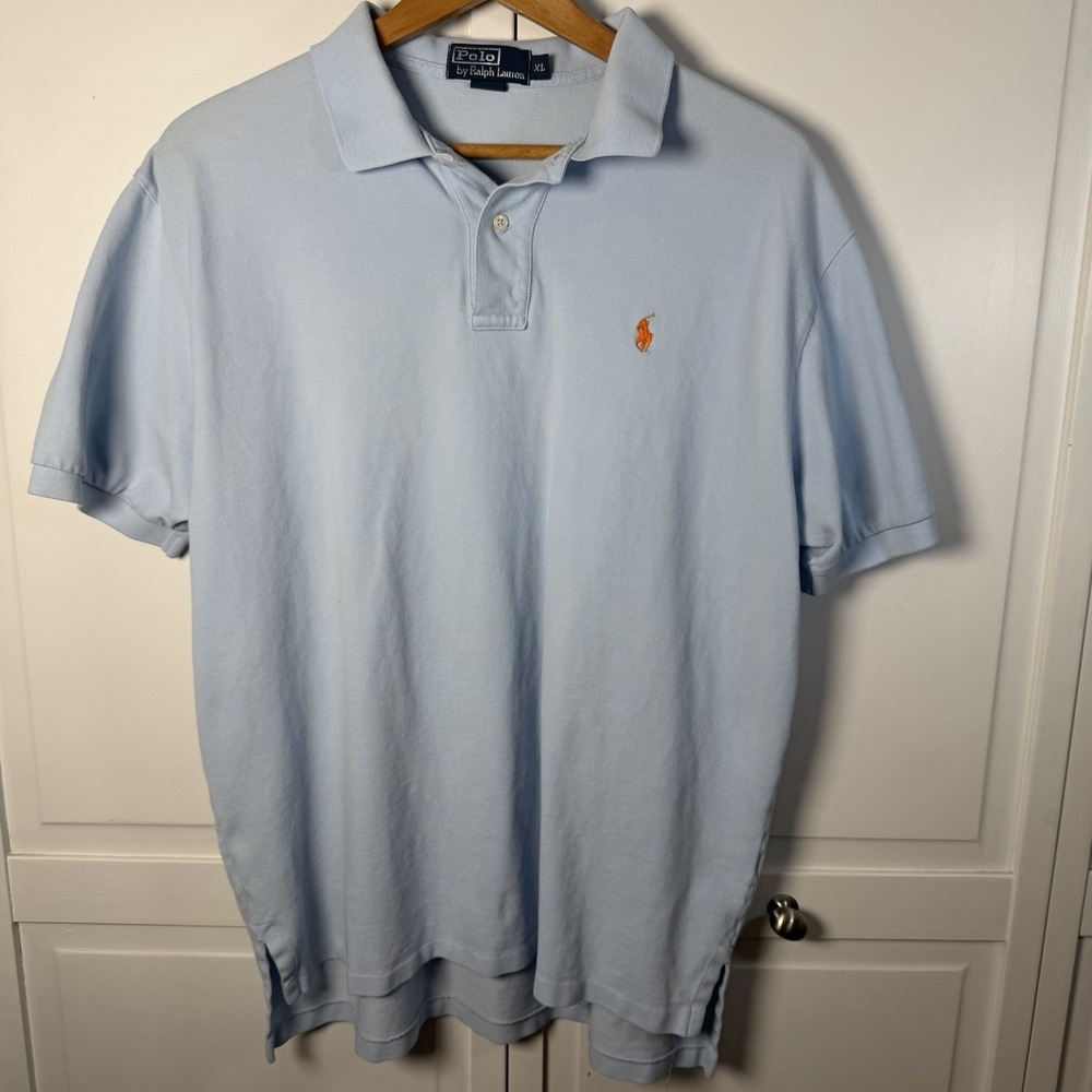 Polo By Ralph Lauren Light Blue Polo Shirt Classic‎ Fit Cotton Men's X-Large